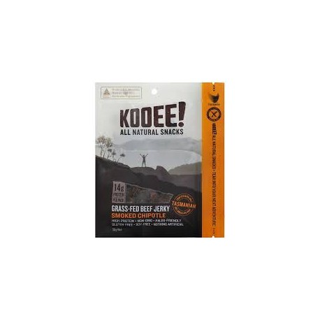 KOOEE GRASS FED BEEF JERKY SMOKED CHIPOTLE 30G