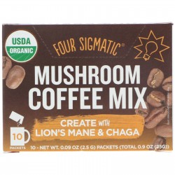 FOUR SIGMATIC MUSHROOM COFFEE MIX LION'S MANE & CHAGA 10 PACK