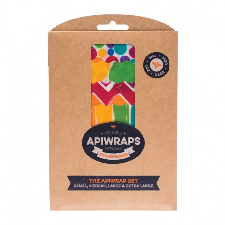 APIWRAPS BEESWAX KITCHEN WRAPS THE APIWRAP SET 4 PK