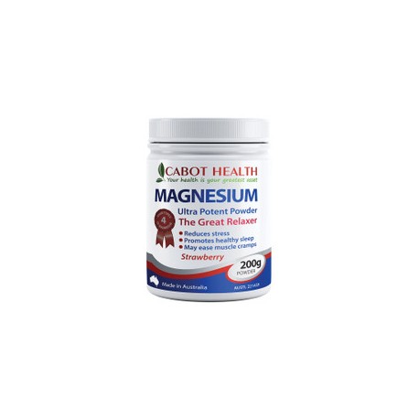 CABOT HEALTH MAGNESIUM ULTRA POTENT POWDER STRAWBERRY 200G