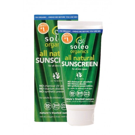 SOLEO ORGANICS ALL NATURAL SUNSCREEN SPF 30 80G