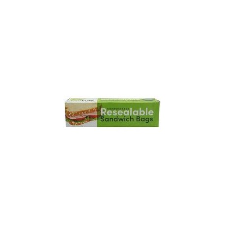 BIOTUFF SANDWICH BAGS RESEALABLE COMPOSTABLE 30PK