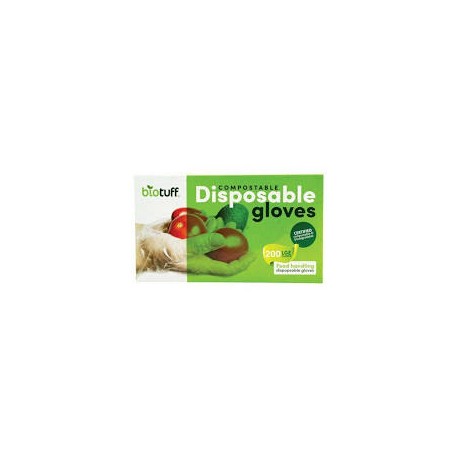 BIOTUFF COMPOSTABLE DISPOSABLE GLOVES LARGE 200PK