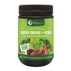 NUTRA ORGANICS SUPER GREENS AND REDS POWDER WITH MATCHA AND KALE 300G