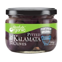 ABSOLUTE ORGANIC PITTED KALAMATA OLIVES 290G