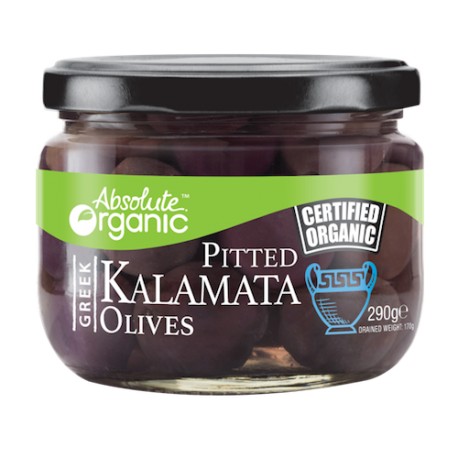 ABSOLUTE ORGANIC PITTED KALAMATA OLIVES 290G