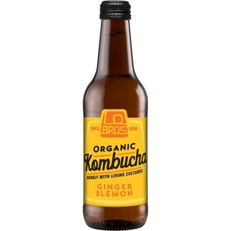 LOBROS ORGANIC KOMBUCHA GINGER & LEMON 330ML