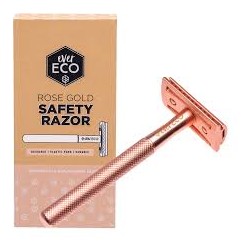 EVER ECO ROSE GOLD SAFETY RAZOR WITH 10 REPLACEMENT BLADES