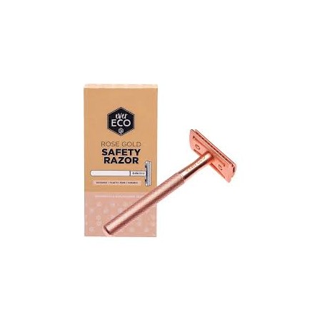 EVER ECO ROSE GOLD SAFETY RAZOR WITH 10 REPLACEMENT BLADES