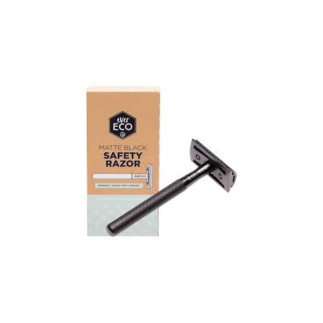 EVER ECO MATTE BLACK SAFETY RAZOR WITH 10 REPLACEMENT BLADES