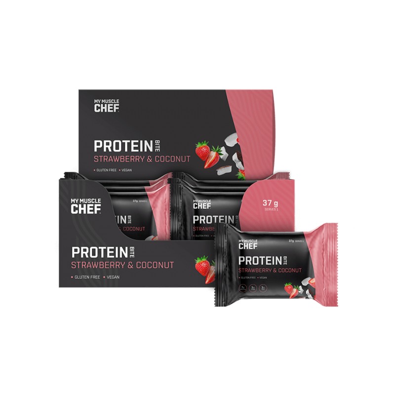MY MUSCLE CHEF STRAWBERRY PROTEIN BITE Family Life Organics