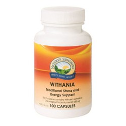 NATURES SUNSHINE WITHANIA STRESS AND ENERGY SUPPORT 100 CAPSULES