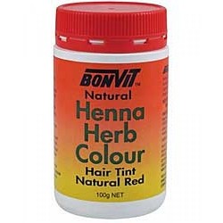 BONVIT NATURAL HENNA HERB COLOUR HAIR TINT NATURAL RED 100G