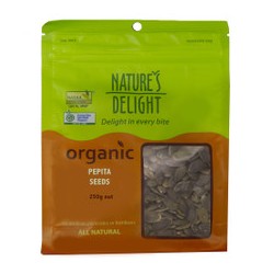 NATURES DELIGHT ORGANIC PEPITA SEEDS 250G