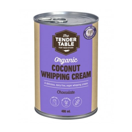 THE TENDER TABLE ORGANIC COCONUT WHIPPING CREAM CHOCOLATE 400ML