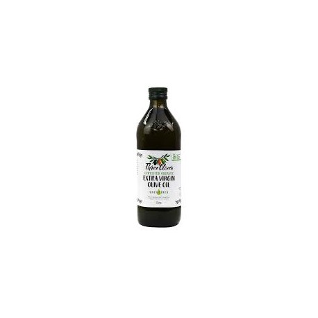 THREE OLIVES CERTIFIED ORGANIC EXTRA VIRGIN OLIVE OIL 1L