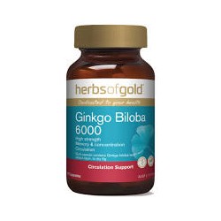 HERBS OF GOLD GINKGO BILOBA 6000 60 CAPSULES