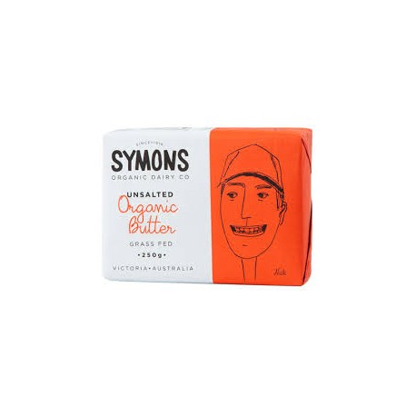 SYMONS GRASS FED UNSALTED BUTTER 250G