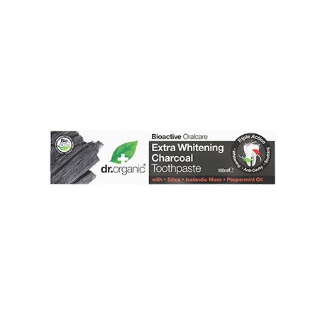 DR ORGANIC EXTRA WHITENING CHARCOAL TOOTHPASTE 100ML