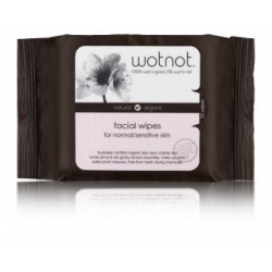 WOTNOT NATURAL ORGANIC FACIAL WIPES FOR NORMAL/SENSITVE SKIN 25PK