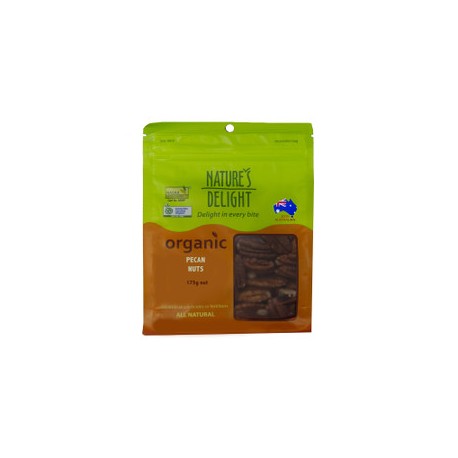 NATURES DELIGHT ORGANIC AUSTRALIAN PECANS 175G