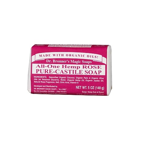 DR. BRONNER'S ROSE PURE-CASTILE BAR SOAP 140G