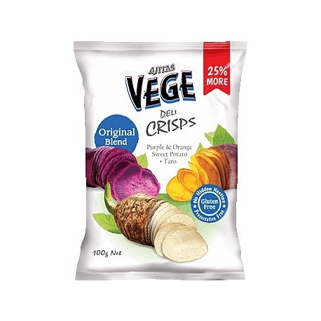 VEGE DELI CRISPS PURPLE AND ORANGE SWEET POTATO AND TARO 100G