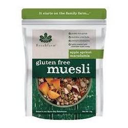 BROOKFARM GLUTEN FREE APPLE APRICOT MACADAMIA MUESLI 1KG