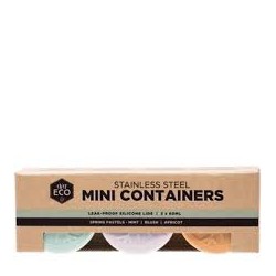 EVER ECO STAINLESS STEEL MINI CONTAINERS 3 X 60ML