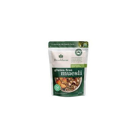 BROOKFARM GLUTEN FREE MUESLI APPLE APRICOT MACADAMIA 350G