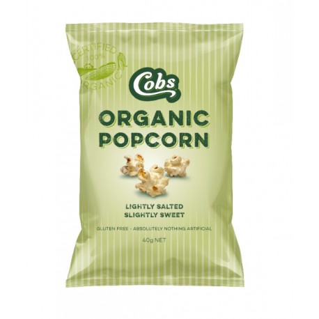 COBS NATURAL ORGANIC LIGHTLY SALTED LIGHTLY SWEET POPCORN 120G