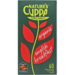 NATURES CUPPA ORGANIC ENGLISH BREAKFAST TEA BAGS 60PK
