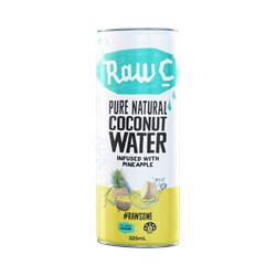 RAW C PINEAPPLE FLAVOURED COCNUT WATER 325ML