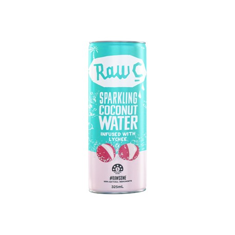 RAW C SPARLING LYCHEE INFUSED COCONUT WATER 325ML