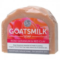 HARMONY SOAPWORKS GOATSMILK SOAP ROSE GERANIUM & RED CLAY