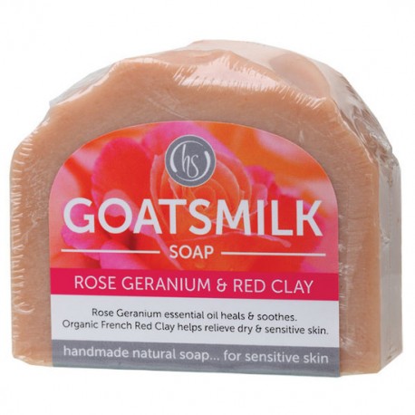 HARMONY SOAPWORKS GOATSMILK SOAP ROSE GERANIUM & RED CLAY