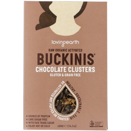 LOVING EARTH RAW ORGANIC ACTIVATED BUCKINIS CHOCOLATE CLUSTERS 400G
