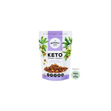 THE MONDAY FOOD CO KETO GOURMET GRANOLA SWEET CRUNCHY MACADAMIA CLUSTERS 800G