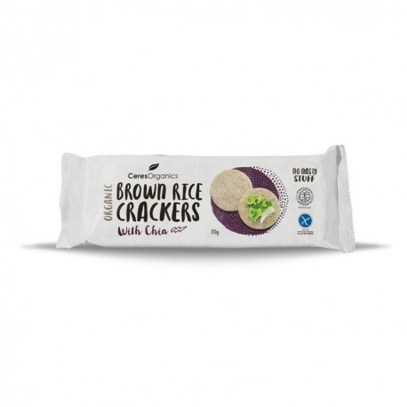 CERES ORGANICS BROWN RICE CRACKERS WITH CHIA 115G