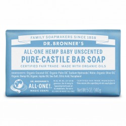 DR. BRONNER'S BABY UNSCENTED PURE-CASTILE BAR SOAP 140G