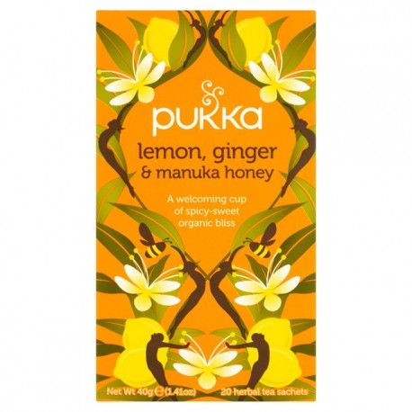 PUKKA LEMON GINGER AND MANUKA HONEY TEA 20 BAGS 40G