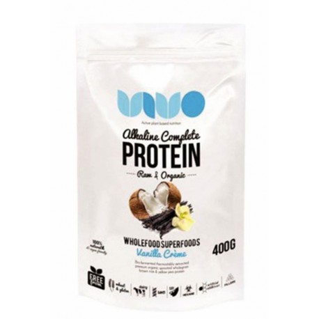 VIVO ORGANIC & RAW ALKALINE COMPLETE PROTEIN VANILLA CREME 400G
