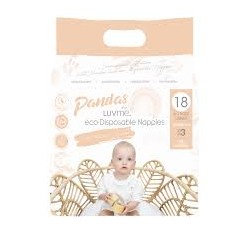 PANDAS BY LUVME ECO DISPOSABLE NAPPY MEDIUM 6-11KG 18PK