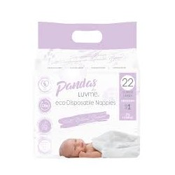 PANDAS BY LUVME ECO DISPOSABLE NAPPY NEWBORN 0-3KG 22PK