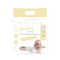 PANDAS BY LIUVME ECO DISPOSABLE NAPPY SMALL 3-6KG 20PK