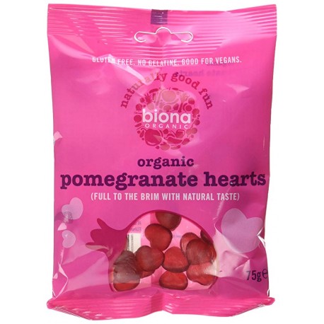 BIONA ORGANIC NATURALLY GOOD FUN ORGANIC POMEGRANATE HEARTS 75G