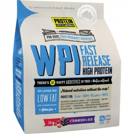 PROTEIN SUPPLIES AUSTRALIA WPI FAST RELEASE STRAWBERRY & ACAI 3KG