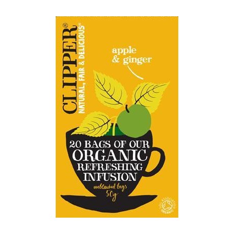 CLIPPER ORGANIC APPLE & GINGER REFRESHING INFUSION 20 BAGS