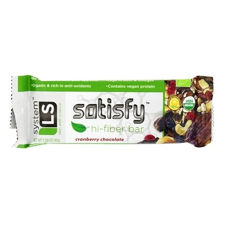 SYSTEM LS SATISFY HI FIBER BAR CRANBERRY CHOCOLATE 45G