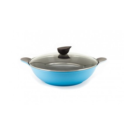 NEOFLAM TWO HANDLE WOK 36CM LIGHT BLUE